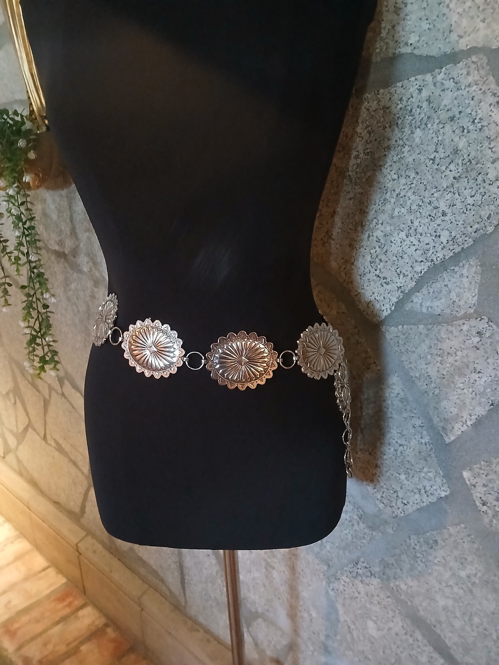 Silver Concho Waist Chain Belt - Women's Accessory
